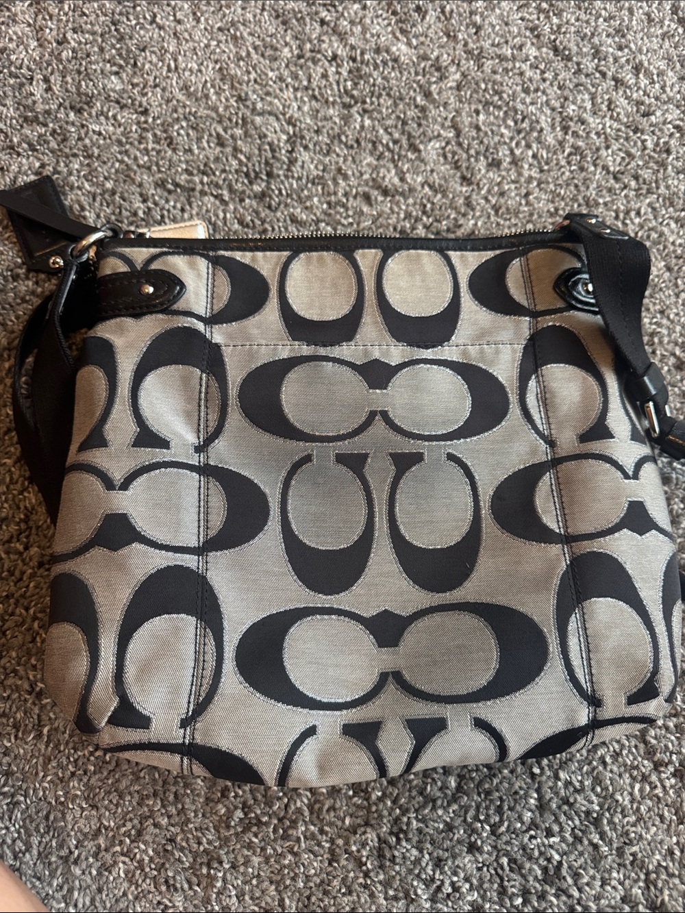 Coach Crossbody Bag in Black and silver Signature Print style#F23913 - Picture 6 of 7